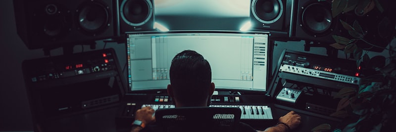 person watching on monitor